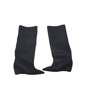 Yeezy HB-01 Tall Black Rubber Wedge Boots Sz 8